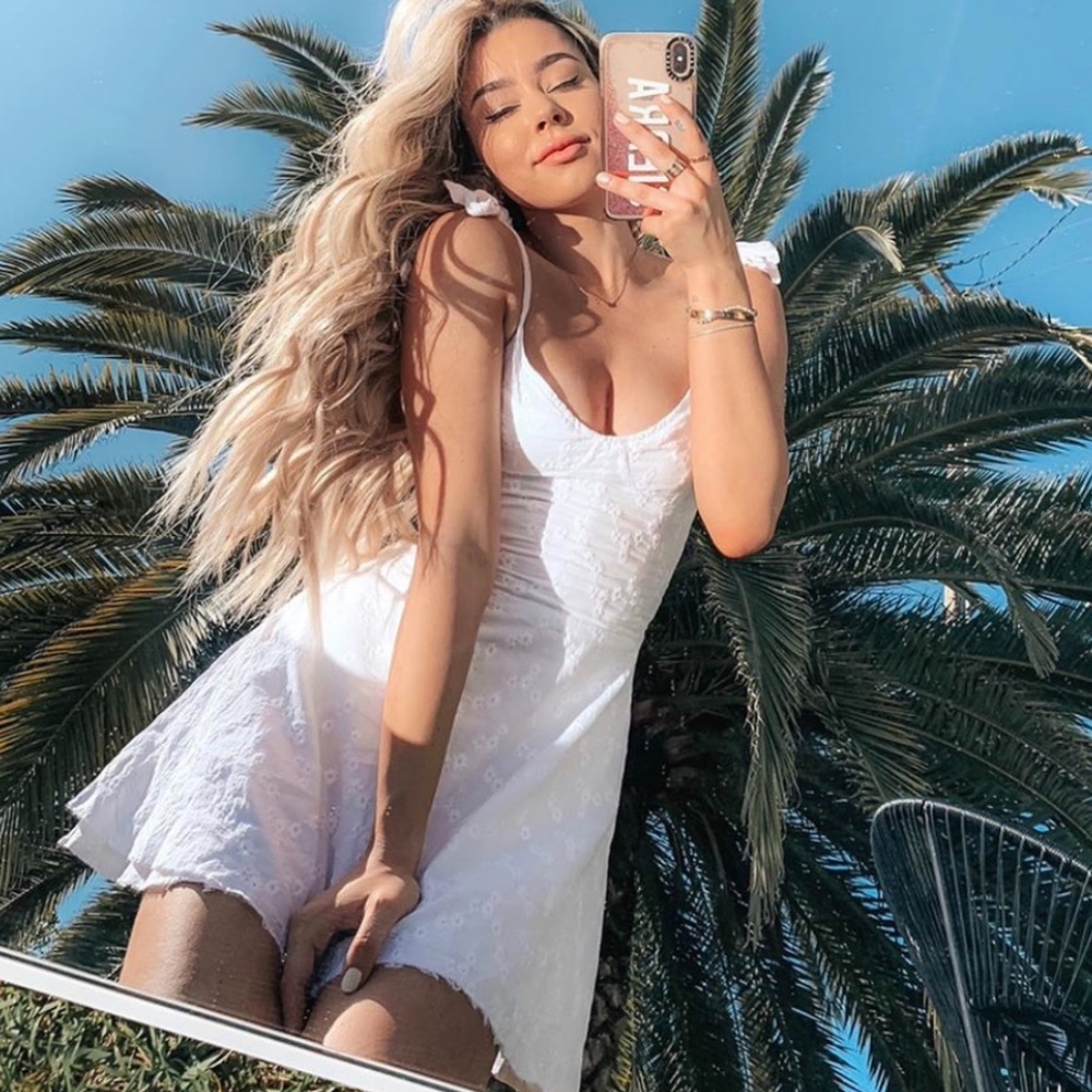Princess Polly white sweetheart mini dress